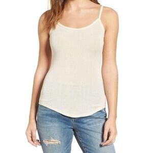 Hinge Scoop Neck Lightweight Camisole Tank Top in Beige Whisper NEW Juniors XS